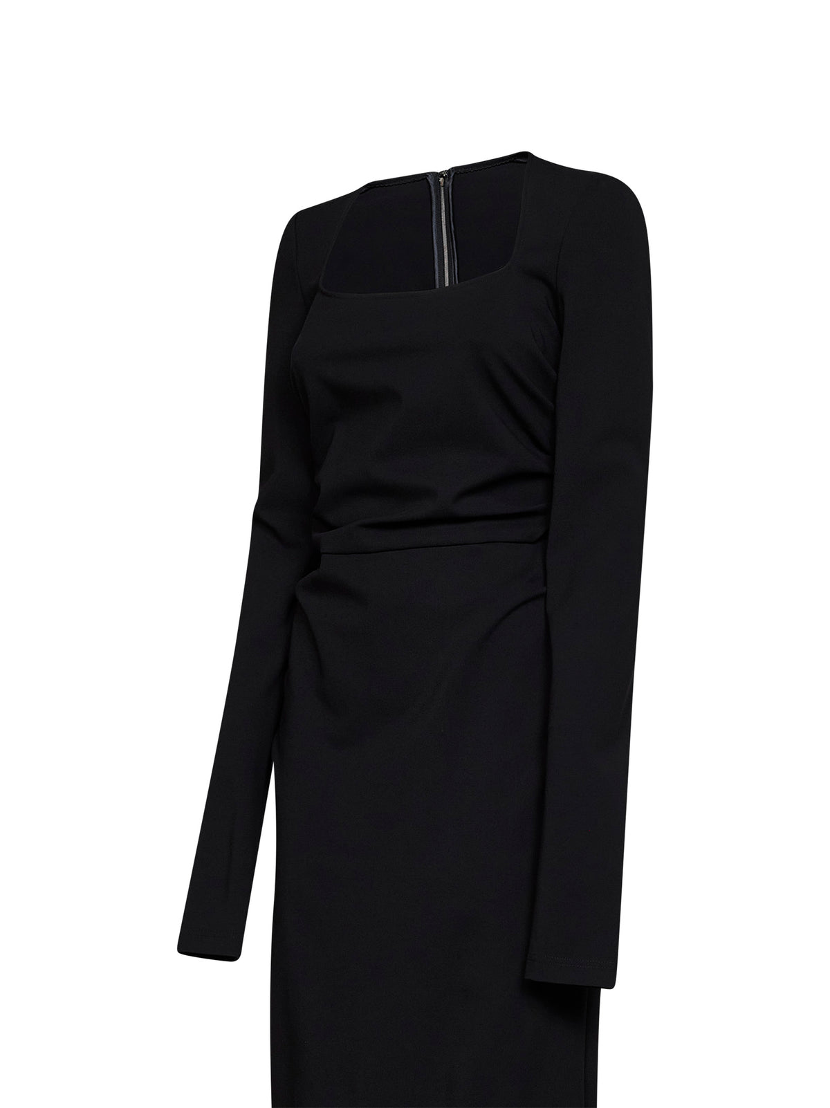 Black jersey midi sheath dress
