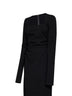 Black jersey midi sheath dress