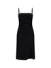 Abito midi drappeggiato in jersey stretch nero