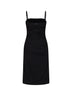 Abito midi drappeggiato in jersey stretch nero
