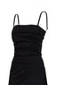 Abito midi drappeggiato in jersey stretch nero