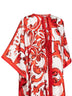 Orange Maiolica-print twill kaftan dress
