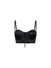 Top bustier in raso stretch nero