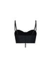 Top bustier in raso stretch nero