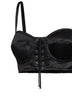 Top bustier in raso stretch nero