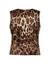 Leo-print stretch wool and silk single-breasted vest