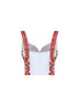 Top bustier in charmeuse stampa Maiolica arancione