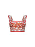 Top bralette in stuoia stampa Maiolica arancione
