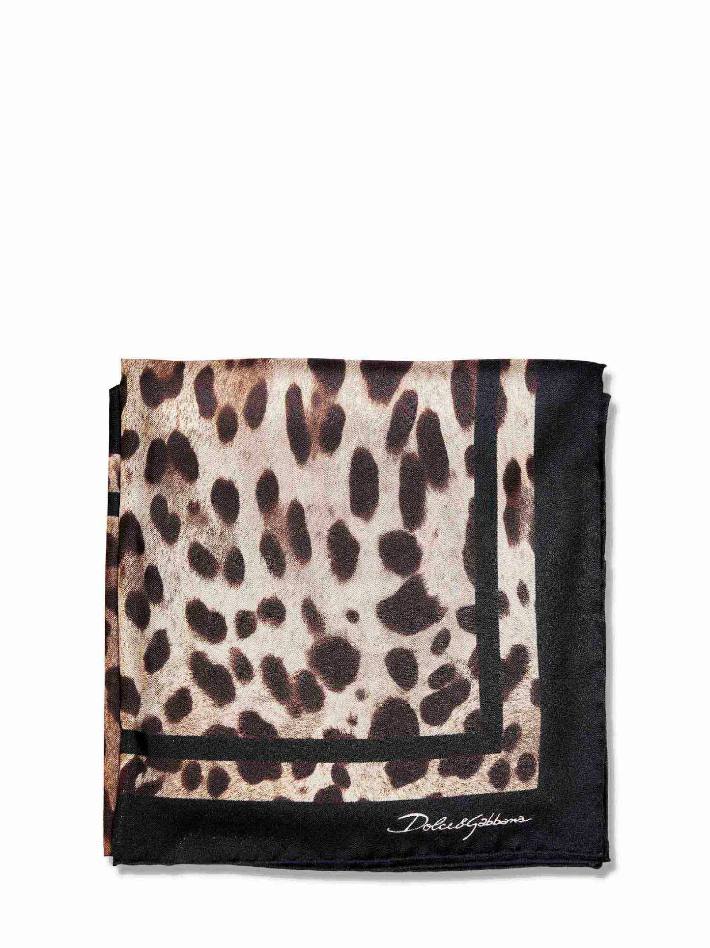 Brown Leopard-print silk twill scarf