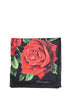 Black Rose-print silk twill scarf