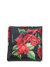 Black Rose-print silk twill scarf
