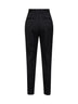 Black pinstriped stretch wool cigarette trousers