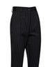 Black pinstriped stretch wool cigarette trousers