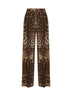 Leo-print stretch wool wide-leg trousers