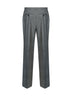 Black and white Prince of Wales check wool and cashmere straight-leg trousers
