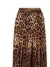 Leo-print stretch silk wide-leg trousers