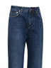 Blue cotton denim straight jeans