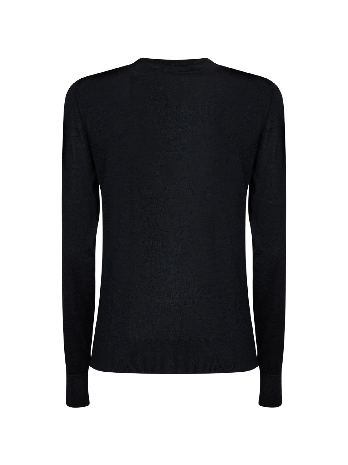 Black cashmere and silk knit cardigan with logo