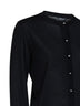 Black cashmere and silk knit cardigan with logo