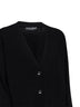 Black virgin wool knit cardigan with logo embroidery