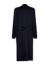 Midnight blue virgin wool long double-breasted coat