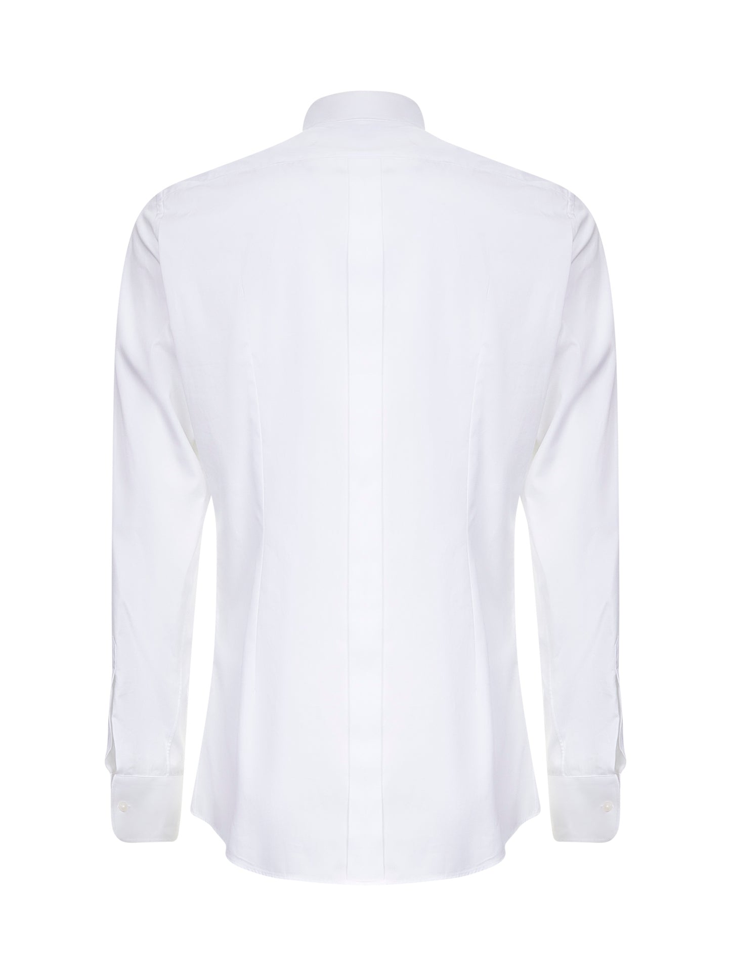 White cotton poplin Gold tuxedo shirt