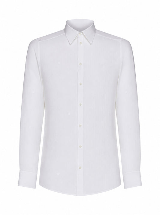 White DG Barre silk jacquard Martini shirt