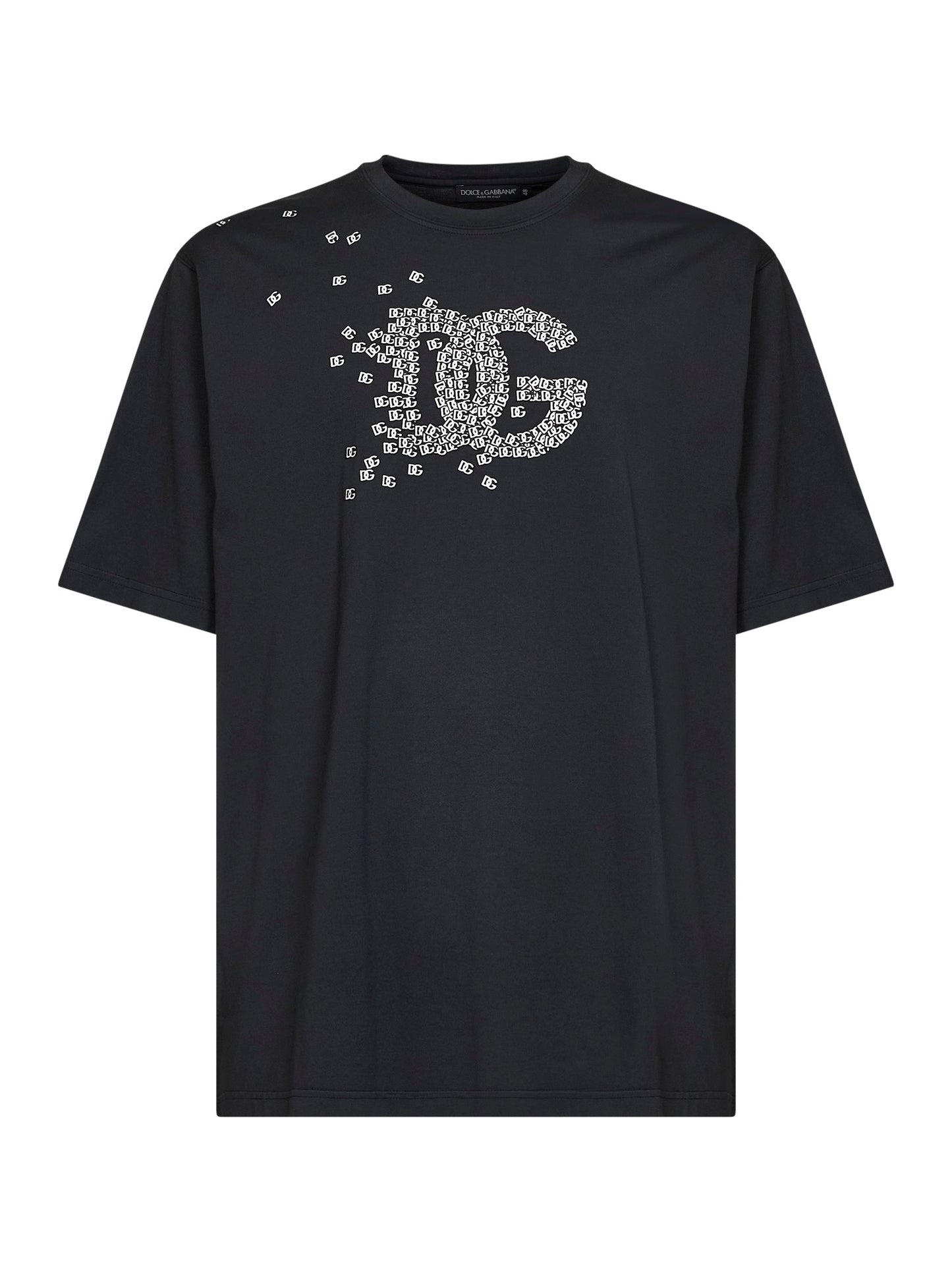 T-shirt in cotone nero con stampa logo