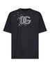 T-shirt in cotone nero con stampa logo