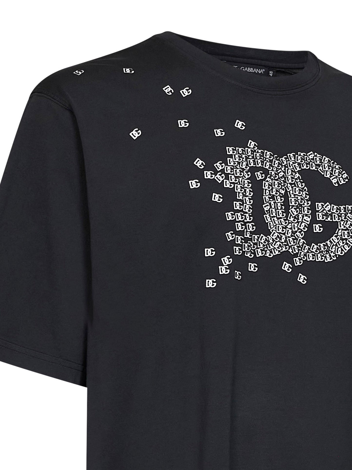 T-shirt in cotone nero con stampa logo