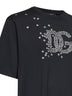 T-shirt in cotone nero con stampa logo