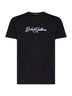 Black cotton jersey embroidered T-shirt