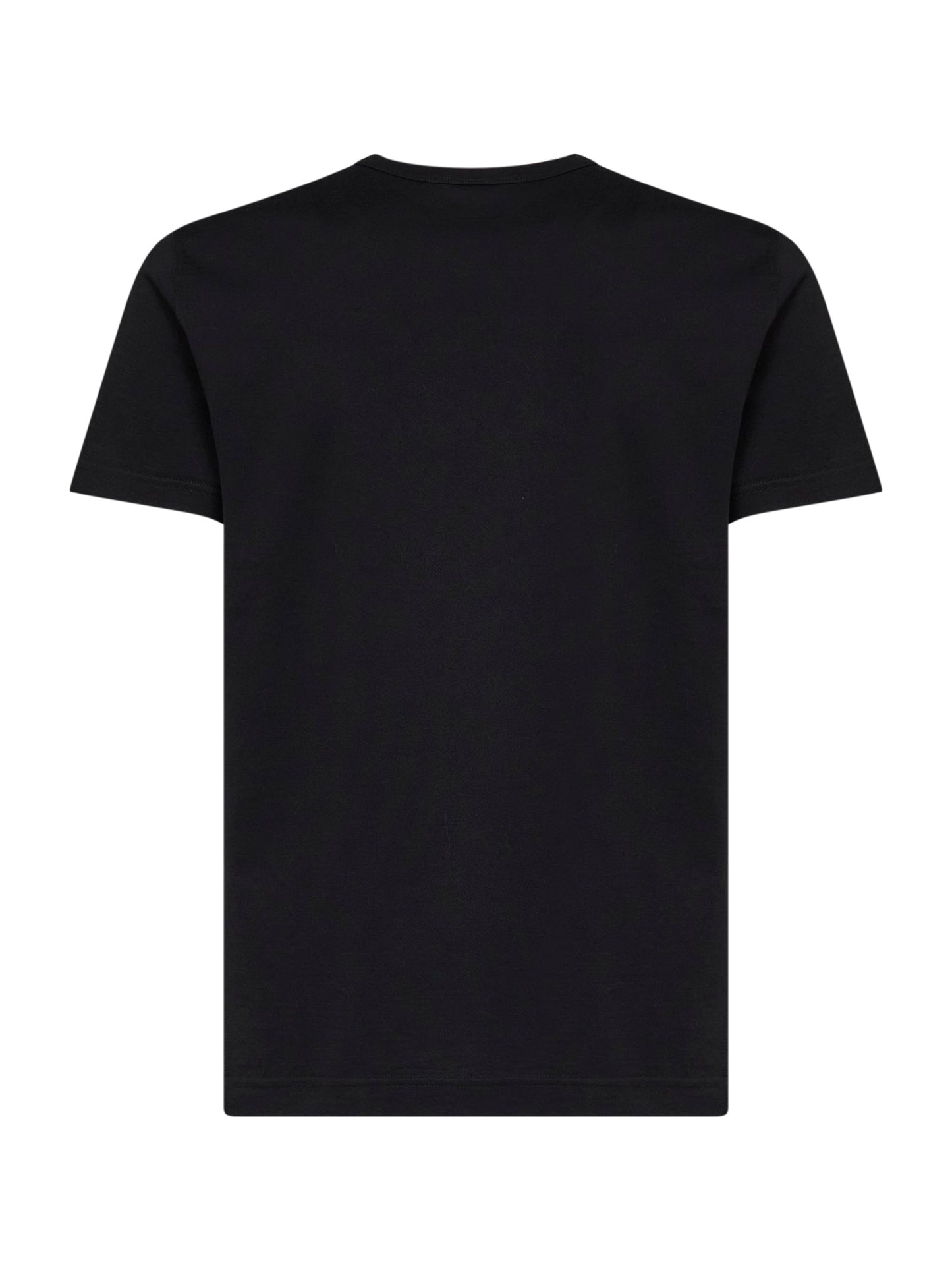 Black cotton jersey embroidered T-shirt