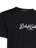 Black cotton jersey embroidered T-shirt