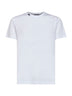 T-shirt in jersey di cotone bianco con etichetta logo