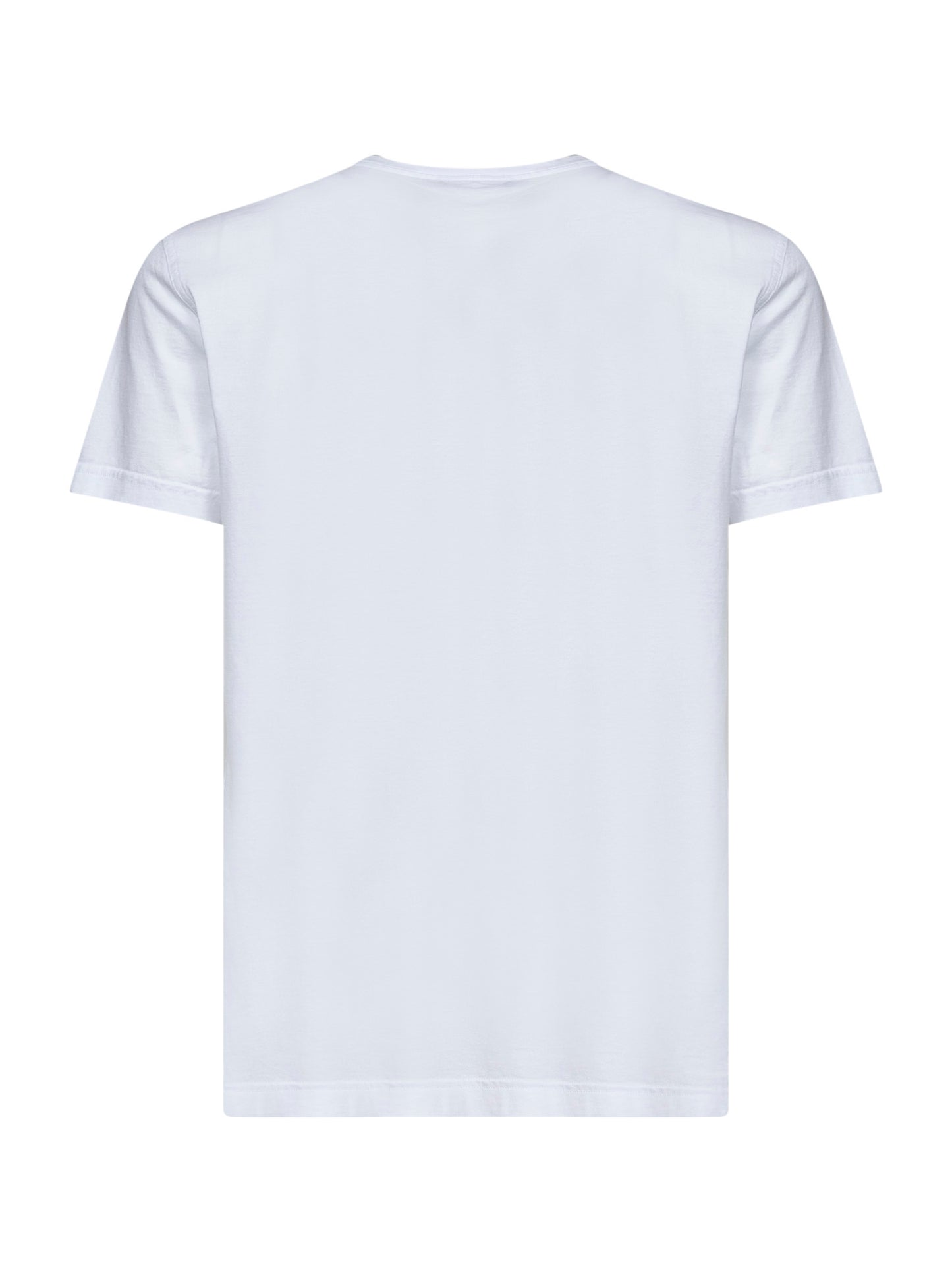 T-shirt in jersey di cotone bianco con etichetta logo