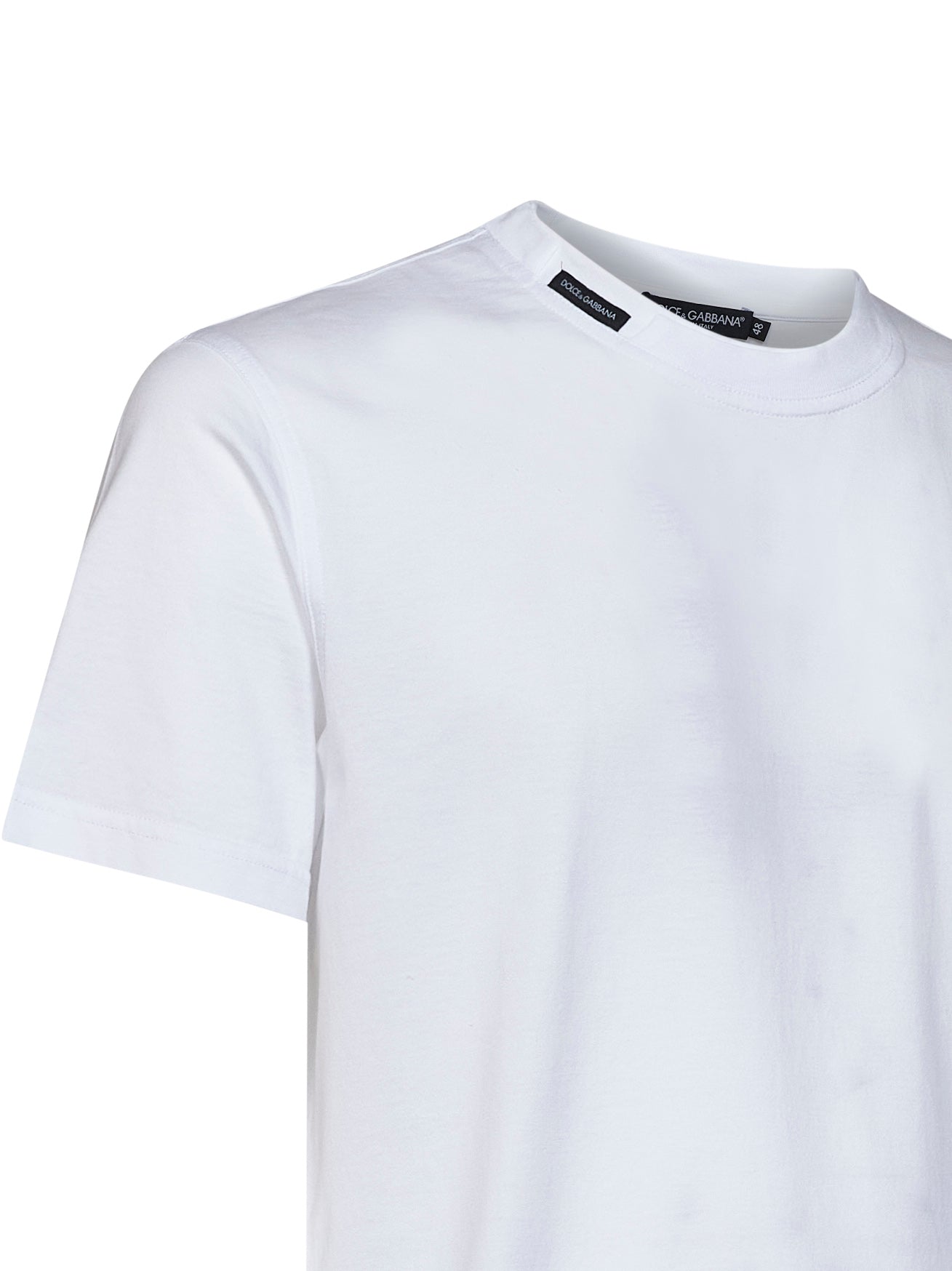 T-shirt in jersey di cotone bianco con etichetta logo