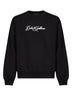 Black cotton embroidered crewneck sweatshirt