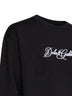 Black cotton embroidered crewneck sweatshirt