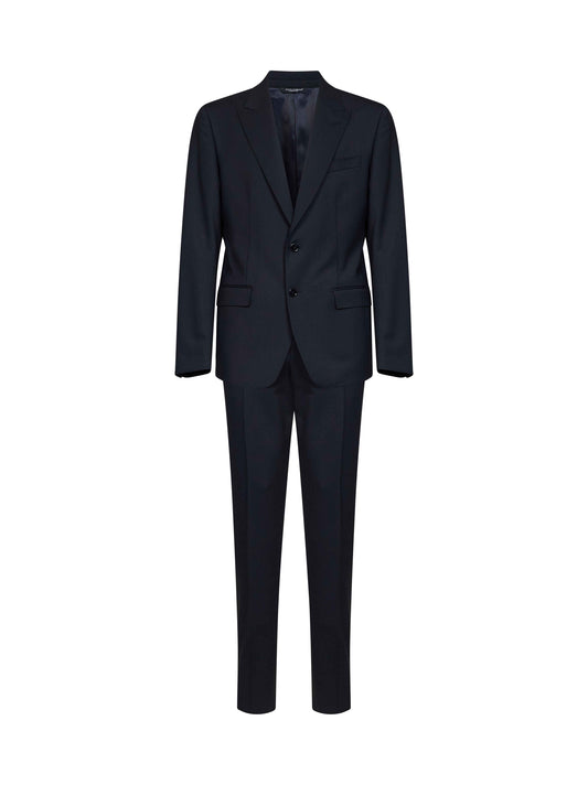 Dark blue stretch gabardine Martini Light single-breasted suit