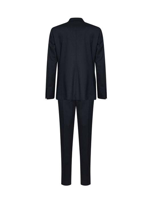 Dark blue stretch gabardine Martini Light single-breasted suit