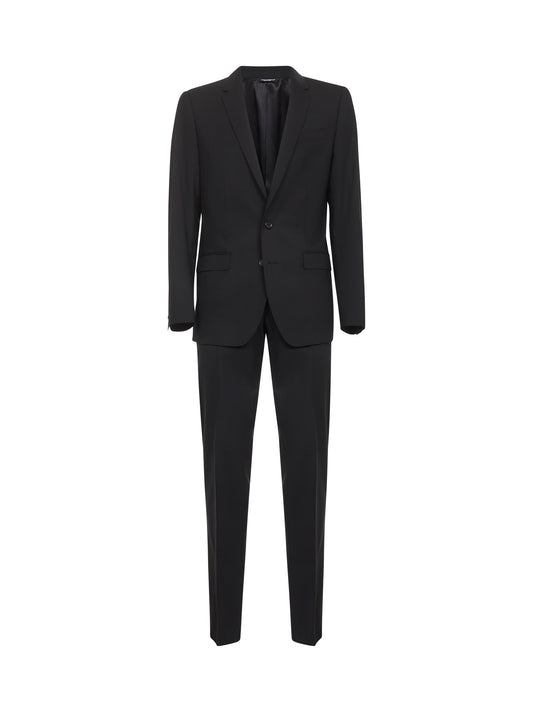 Black stretch wool Martini two-piece suit