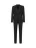 Black wool and silk three-piece Martini tuxedo suit