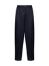 Dark blue stretch flannel tailored trousers