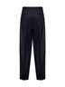 Dark blue stretch flannel tailored trousers