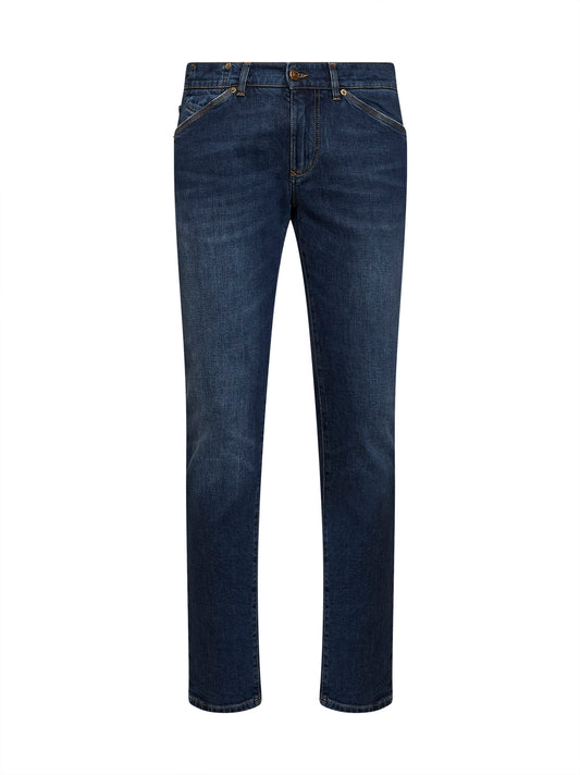 Blue cotton denim skinny jeans