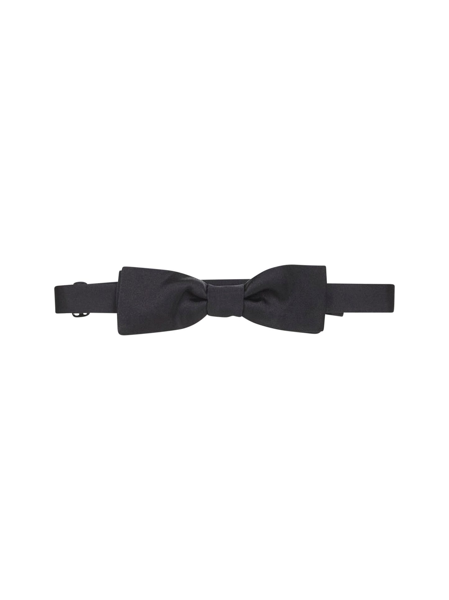 Black silk satin bow tie