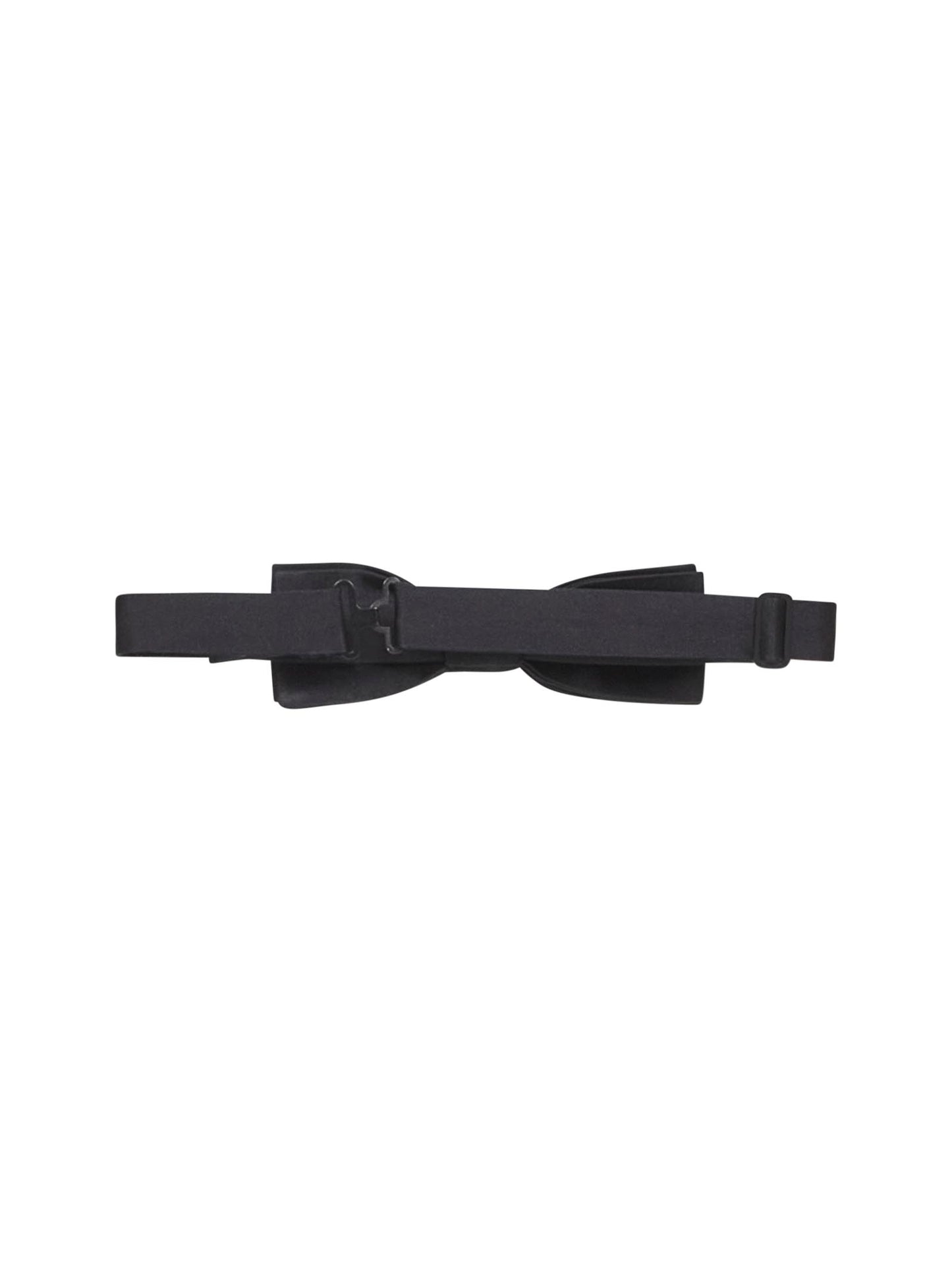 Black silk satin bow tie