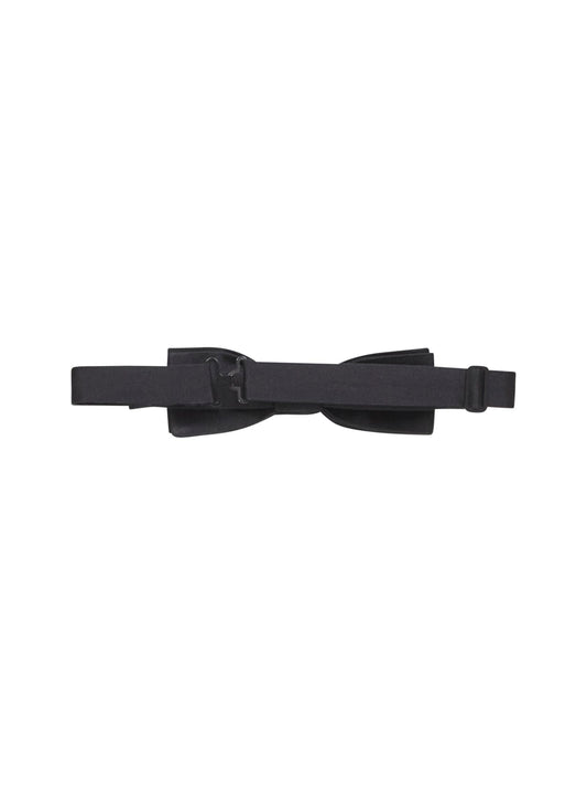 Black silk satin bow tie