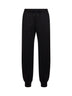 Pantaloni sportivi in felpa di cotone nero con ricamo